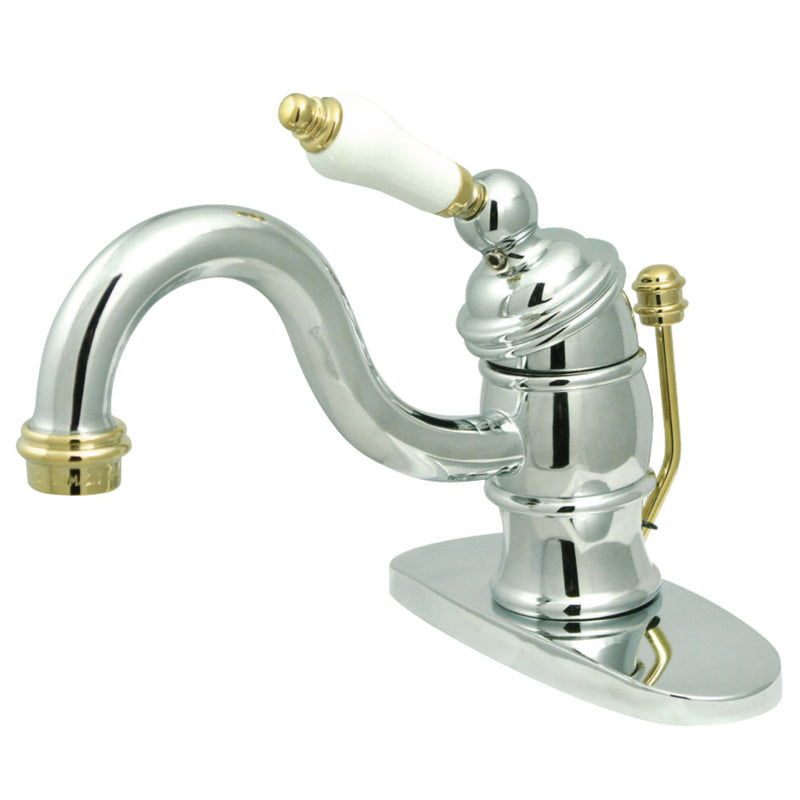 Kingston Brass KB3404PL Victorian 4" Centerset Single Handle Bathroom Faucet, Polished Chrome/Polished Brass - BNGBath