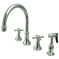 Thumbnail for Kingston Brass KS2791KXBS Widespread Kitchen Faucet, Polished Chrome - BNGBath