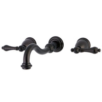 Thumbnail for Kingston Brass KS3025AL Restoration Two-Handle Wall Mount Tub Faucet, Oil Rubbed Bronze - BNGBath