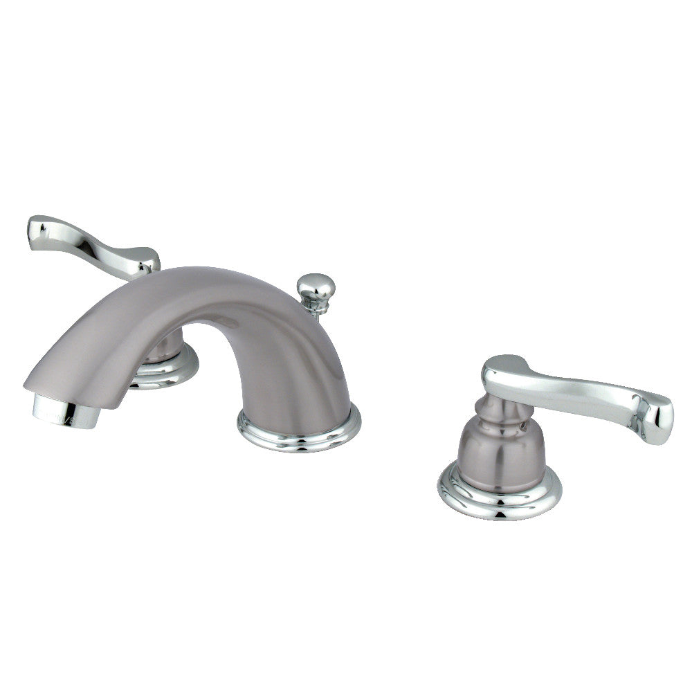 Kingston Brass KB8967FL 8 in. Widespread Bathroom Faucet, Brushed Nickel/Polished Chrome - BNGBath