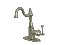 Thumbnail for Kingston Brass KS7498BL English Vintage Bar Faucet with Cover Plate, Brushed Nickel - BNGBath