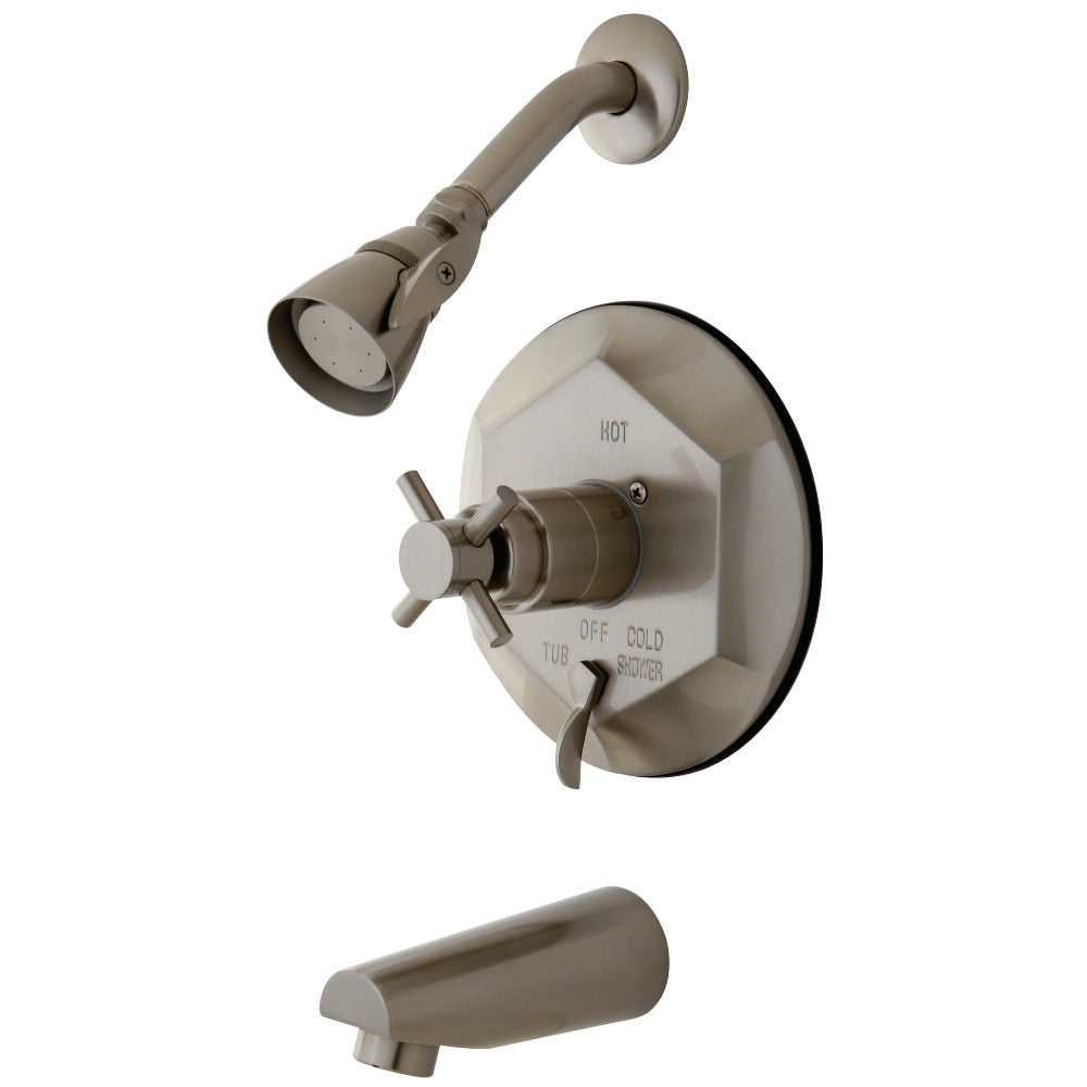 Kingston Brass KB46380DX Concord Tub & Shower Faucet, Brushed Nickel - BNGBath