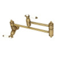 Thumbnail for Kingston Brass KS3103BPL Bel-Air Wall Mount Pot Filler Kitchen Faucet, Antique Brass - BNGBath
