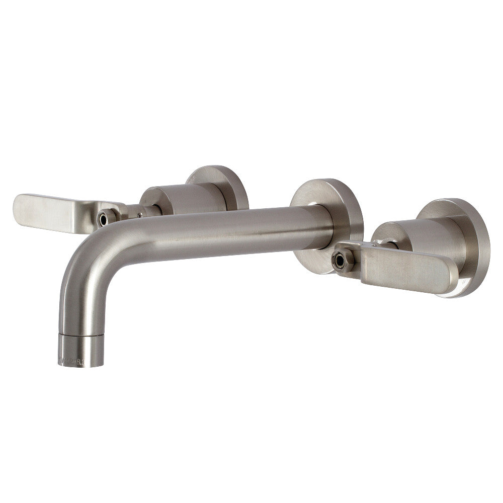 Kingston Brass KS8128KL Whitaker Two-Handle Wall Mount Bathroom Faucet, Brushed Nickel - BNGBath