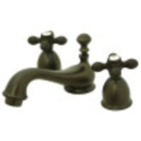 Thumbnail for Kingston Brass KS3955AX Restoration Mini-Widespread Bathroom Faucet, Oil Rubbed Bronze - BNGBath