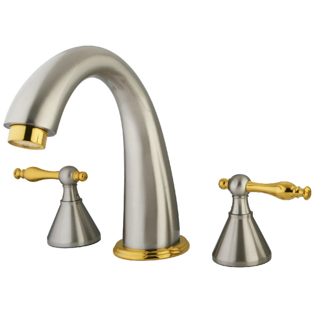 Kingston Brass KS2369NL Naples Roman Tub Faucet, Brushed Nickel/Polished Brass - BNGBath