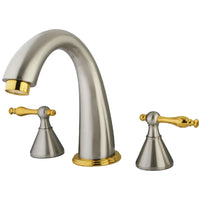 Thumbnail for Kingston Brass KS2369NL Naples Roman Tub Faucet, Brushed Nickel/Polished Brass - BNGBath