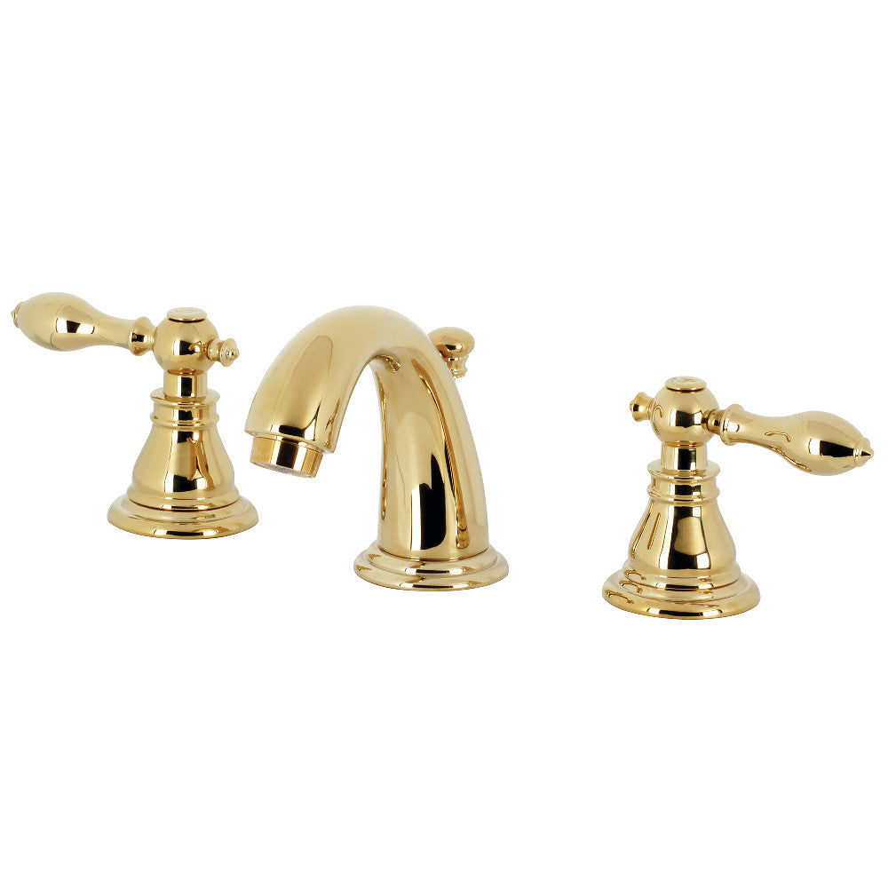 Kingston Brass KB912ACL American Classic Widespread Bathroom Faucet with Retail Pop-Up, Polished Brass - BNGBath