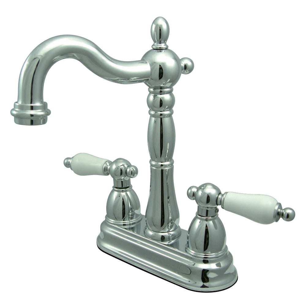 Kingston Brass KB1491PL Heritage Two-Handle Bar Faucet, Polished Chrome - BNGBath