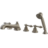 Thumbnail for Kingston Brass KS43085AL Roman Tub Faucet with Hand Shower, Brushed Nickel - BNGBath
