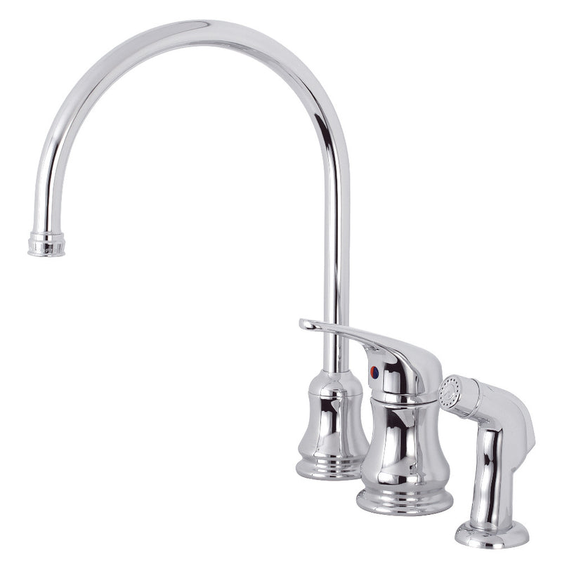 Kingston Brass KS821CSP Single-Handle Kitchen Faucet, Polished Chrome - BNGBath
