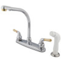 Thumbnail for Kingston Brass KB754 Magellan 8-Inch Centerset Kitchen Faucet, Polished Chrome/Polished Brass - BNGBath