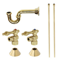 Thumbnail for Kingston Brass CC43102LKB30 Traditional Plumbing Sink Trim Kit with P-Trap, Polished Brass - BNGBath