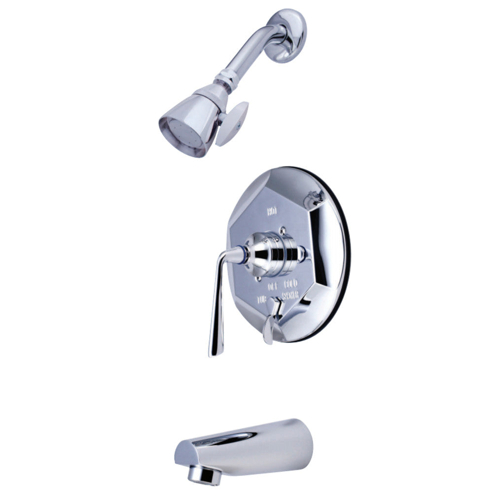 Kingston Brass KB46310ZL Silver Sage Tub & Shower Faucet with Diverter, Polished Chrome - BNGBath