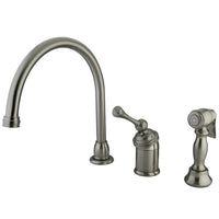 Thumbnail for Kingston Brass KB3818BLBS Widespread Kitchen Faucet, Brushed Nickel - BNGBath