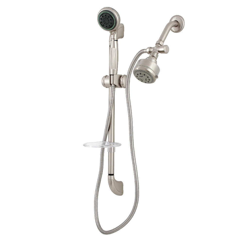 Kingston Brass KSK2528SG8 Shower System with Slide Bar and Hand Shower, Brushed Nickel - BNGBath
