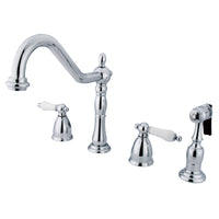 Thumbnail for Kingston Brass KB1791PLBS Widespread Kitchen Faucet, Polished Chrome - BNGBath