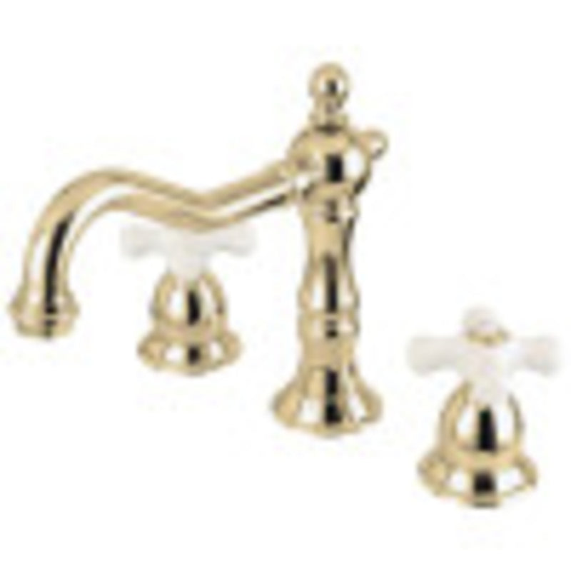 Kingston Brass CC59L2 8 to 16 in. Widespread Bathroom Faucet, Polished Brass - BNGBath
