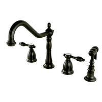 Thumbnail for Kingston Brass KS1795TALBS Widespread Kitchen Faucet, Oil Rubbed Bronze - BNGBath