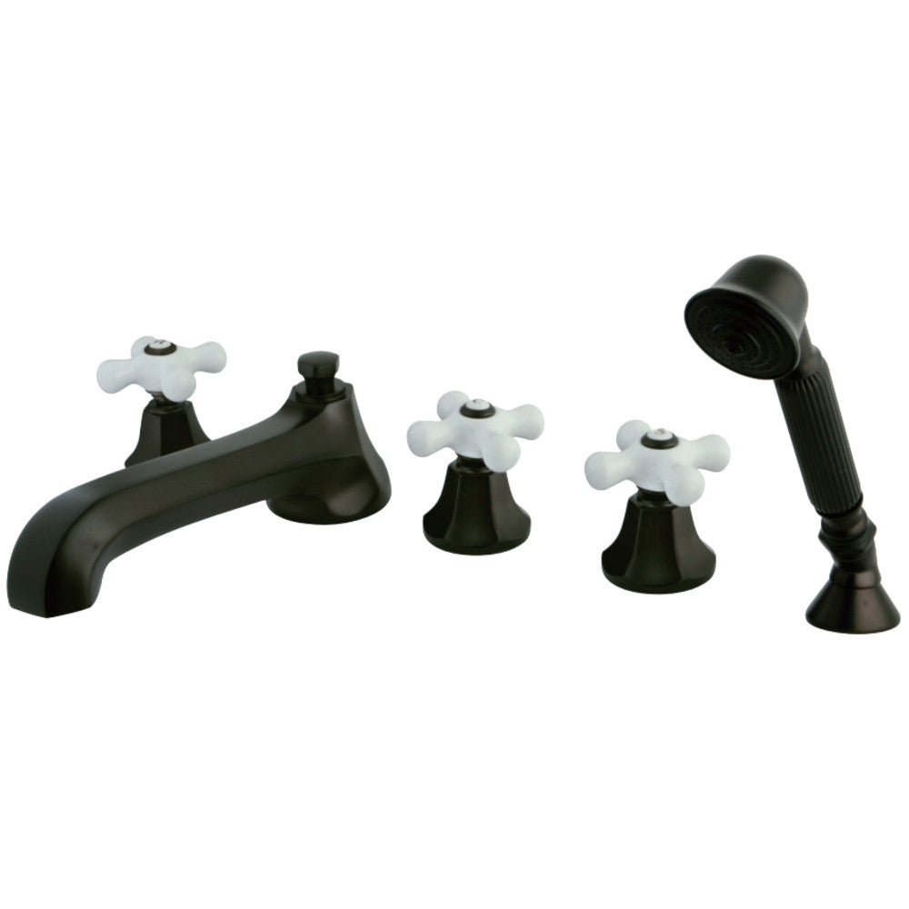 Kingston Brass KS43055PX Roman Tub Faucet with Hand Shower, Oil Rubbed Bronze - BNGBath