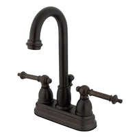 Thumbnail for Kingston Brass KB3615TL 4 in. Centerset Bathroom Faucet, Oil Rubbed Bronze - BNGBath