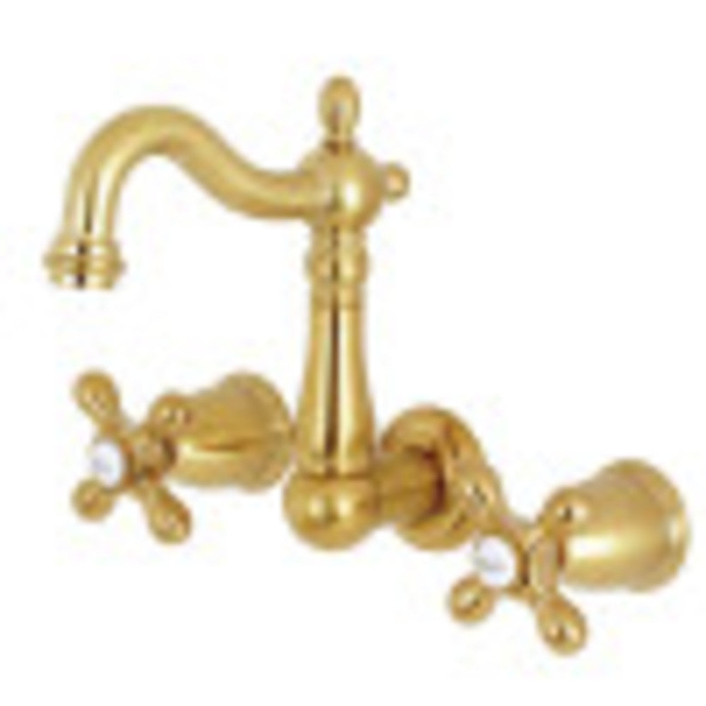 Kingston Brass KS1227AX 8-Inch Center Wall Mount Bathroom Faucet, Brushed Brass - BNGBath