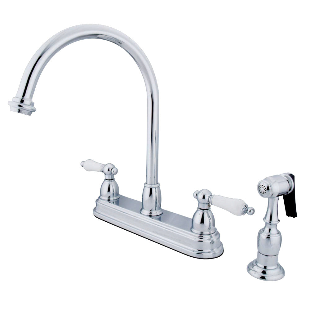 Kingston Brass KB3751PLBS Restoration Centerset Kitchen Faucet, Polished Chrome - BNGBath