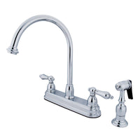 Thumbnail for Kingston Brass KB3751ALBS Restoration 8-Inch Centerset Kitchen Faucet, Polished Chrome - BNGBath