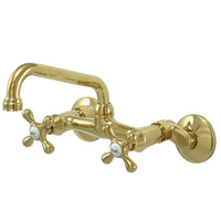 Thumbnail for Kingston Brass KS213PB Kingston Two Handle Wall Mount Kitchen Faucet, Polished Brass - BNGBath