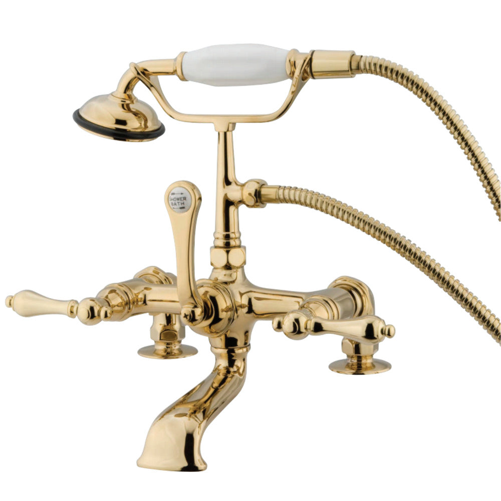 Kingston Brass CC203T2 Vintage 7-Inch Deck Mount Tub Faucet, Polished Brass - BNGBath