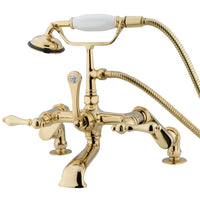 Thumbnail for Kingston Brass CC651T2 Vintage Adjustable Center Deck Mount Tub Faucet, Polished Brass - BNGBath