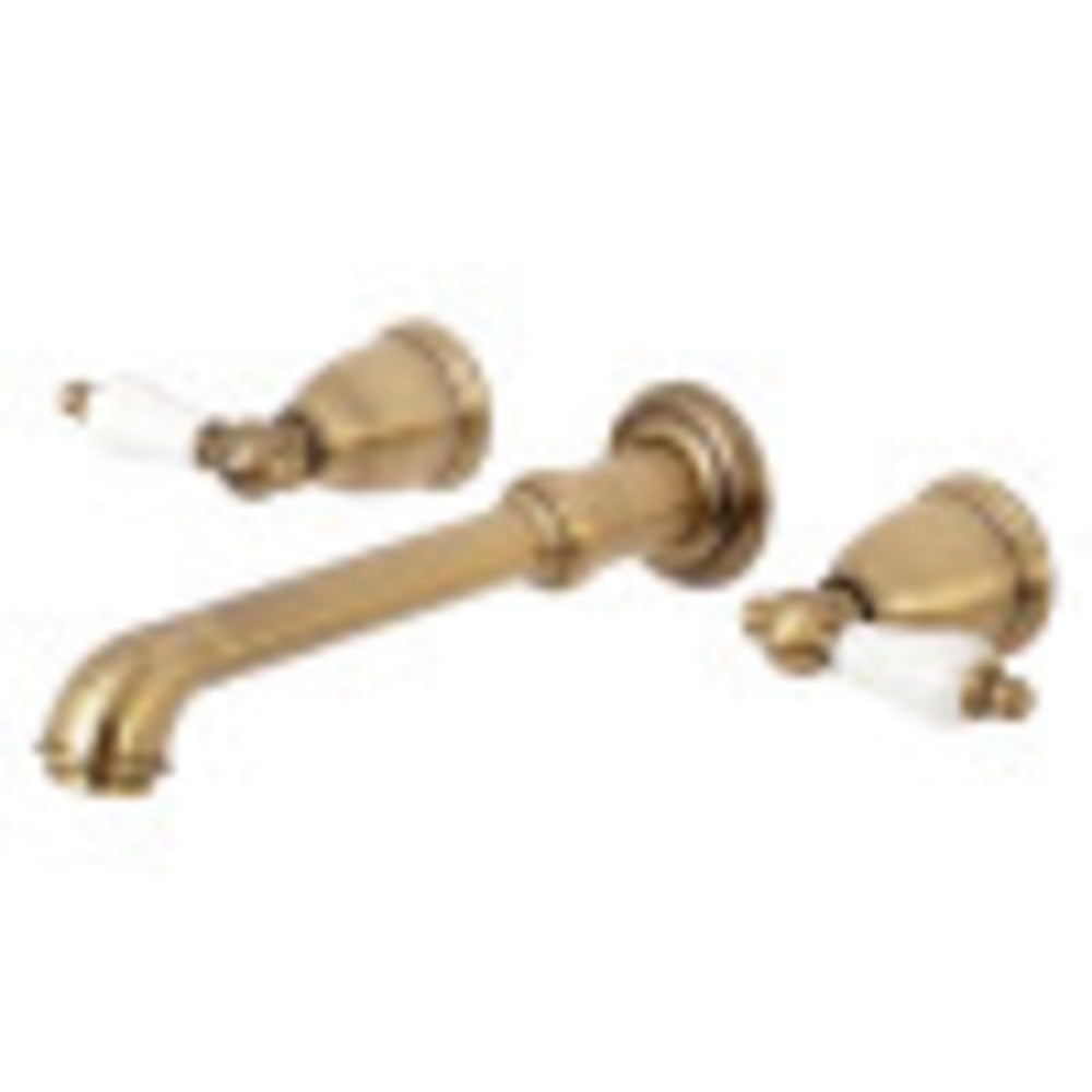 Kingston Brass KS7123PL 8-Inch Center Wall Mount Bathroom Faucet, Antique Brass - BNGBath