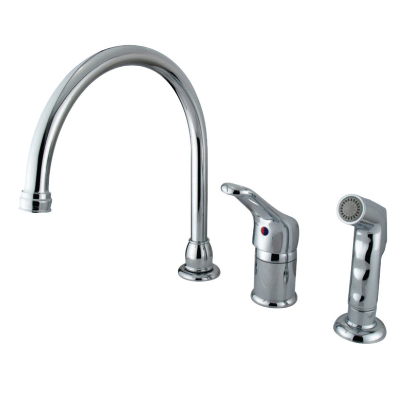 Kingston Brass KB811 Single-Handle Widespread Kitchen Faucet, Polished Chrome - BNGBath