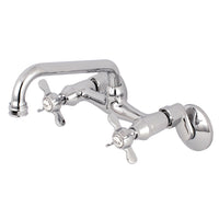 Thumbnail for Kingston Brass KS113C Essex Two Handle Wall Mount Kitchen Faucet, Polished Chrome - BNGBath