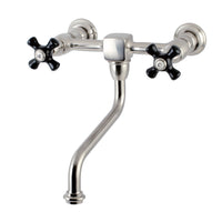 Thumbnail for Kingston Brass KS1218PKX Duchess Wall Mount Bathroom Faucet, Brushed Nickel - BNGBath