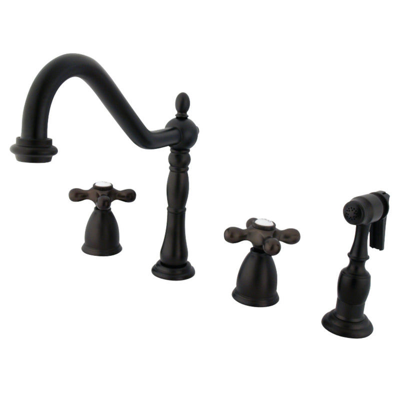 Kingston Brass KB1795AXBS Widespread Kitchen Faucet, Oil Rubbed Bronze - BNGBath