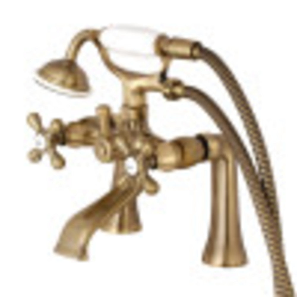 Kingston Brass KS268AB Kingston Clawfoot Tub Faucet with Hand Shower, Antique Brass - BNGBath