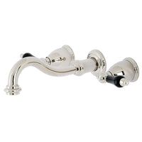 Thumbnail for Kingston Brass KS3126PKL Duchess Two-Handle Wall Mount Bathroom Faucet, Polished Nickel - BNGBath