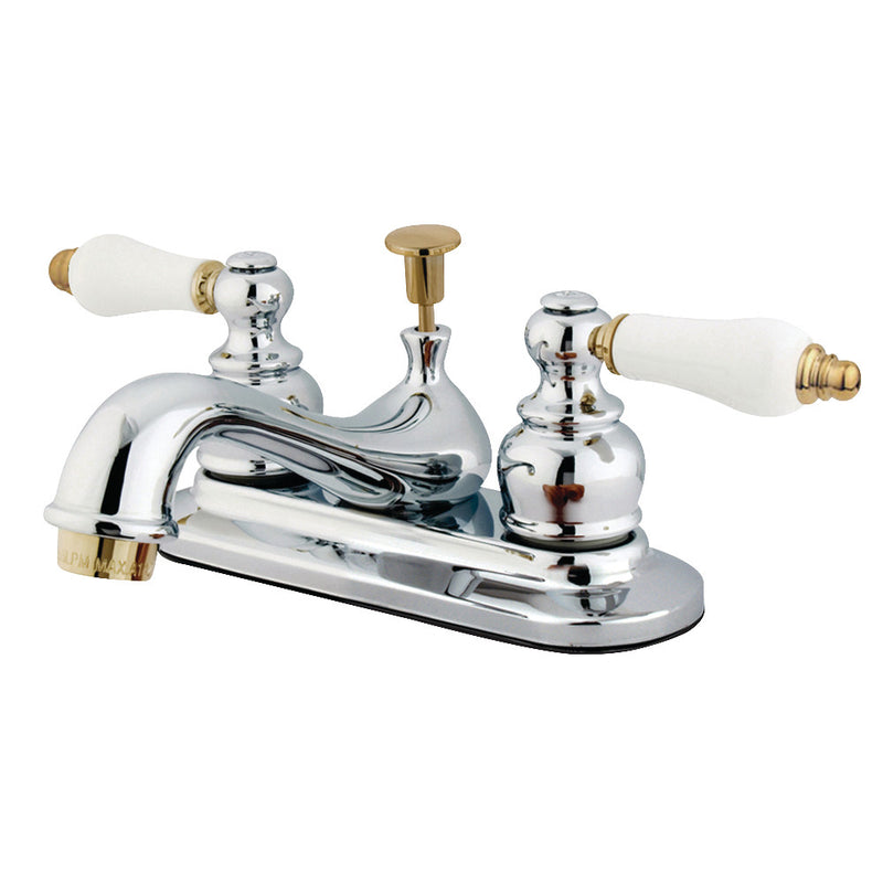 Kingston Brass GKB604B 4 in. Centerset Bathroom Faucet, Polished Chrome/Polished Brass - BNGBath