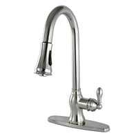 Thumbnail for Gourmetier GSY7778ACL American Classic Single-Handle Pull-Down Sprayer Kitchen Faucet, Brushed Nickel - BNGBath