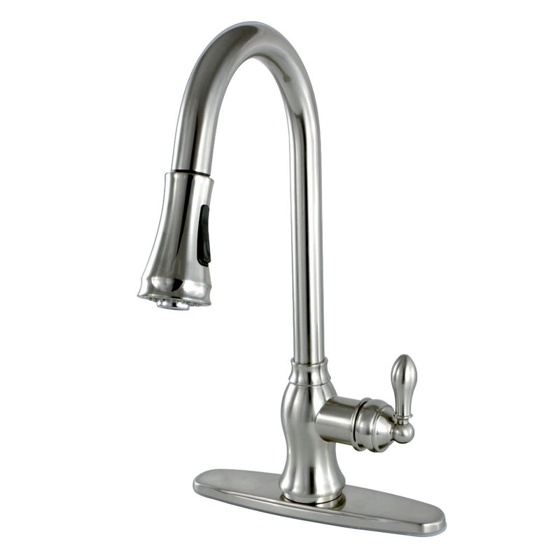 Gourmetier GSY7778ACL American Classic Single-Handle Pull-Down Sprayer Kitchen Faucet, Brushed Nickel - BNGBath