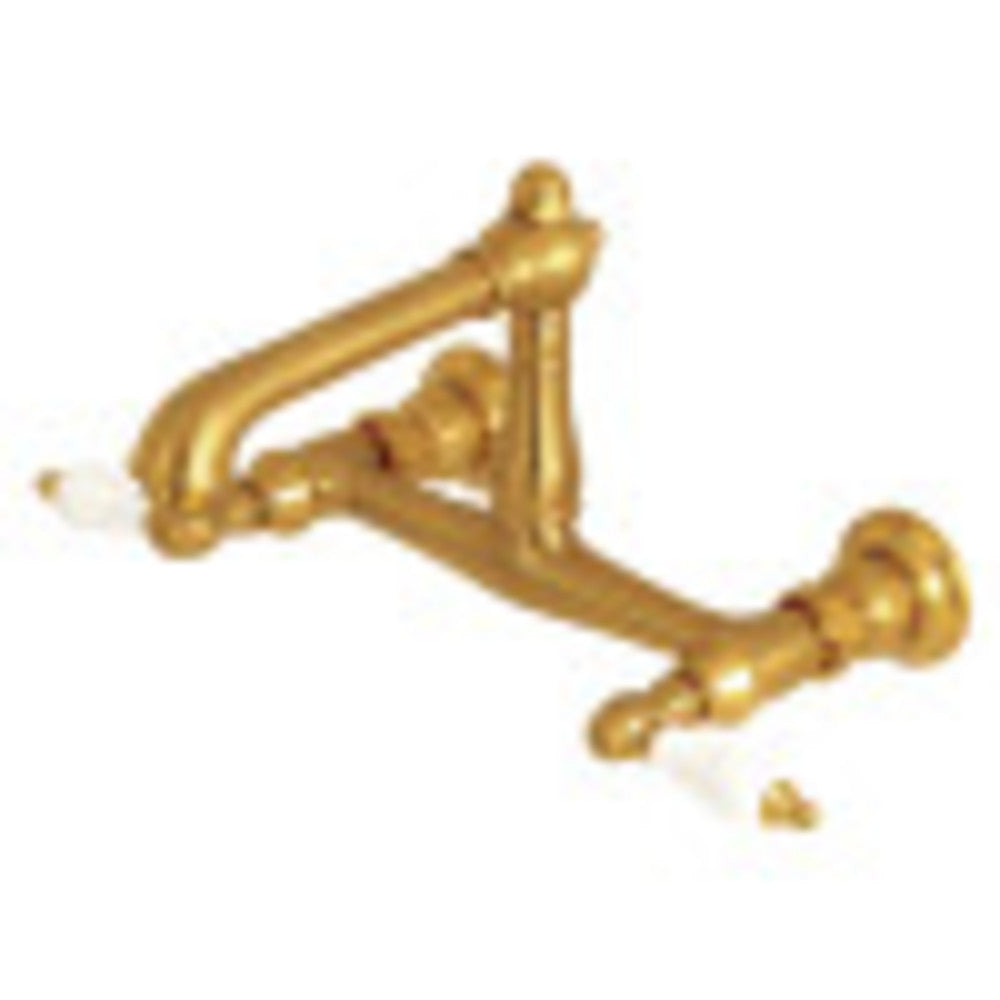 Kingston Brass KS7247PL Wall Mount Bathroom Faucet, Brushed Brass - BNGBath