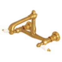 Thumbnail for Kingston Brass KS7247PL Wall Mount Bathroom Faucet, Brushed Brass - BNGBath