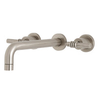 Thumbnail for Kingston Brass KS8028ML Milano Two-Handle Wall Mount Tub Faucet, Brushed Nickel - BNGBath