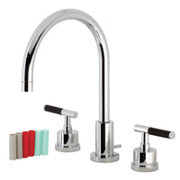 Thumbnail for Kingston Brass KS8921CKL Kaiser Widespread Bathroom Faucet with Brass Pop-Up, Polished Chrome - BNGBath