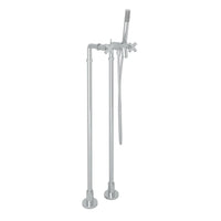 Thumbnail for ROHL Lombardia Exposed Floor Mount Tub Filler with Handshower and Floor Pillar Legs or Supply Unions - BNGBath