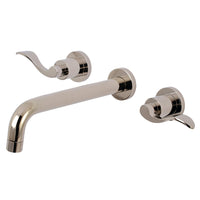 Thumbnail for Kingston Brass KS8026DFL NuWave Two-Handle Wall Mount Tub Faucet, Polished Nickel - BNGBath
