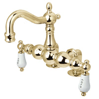 Thumbnail for Kingston Brass CC1095T2 Vintage 3-3/8-Inch Deck Mount Tub Faucet, Polished Brass - BNGBath