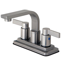 Thumbnail for Kingston Brass KB8468NDL NuvoFusion 4-Inch Centerset Bathroom Faucet, Brushed Nickel - BNGBath