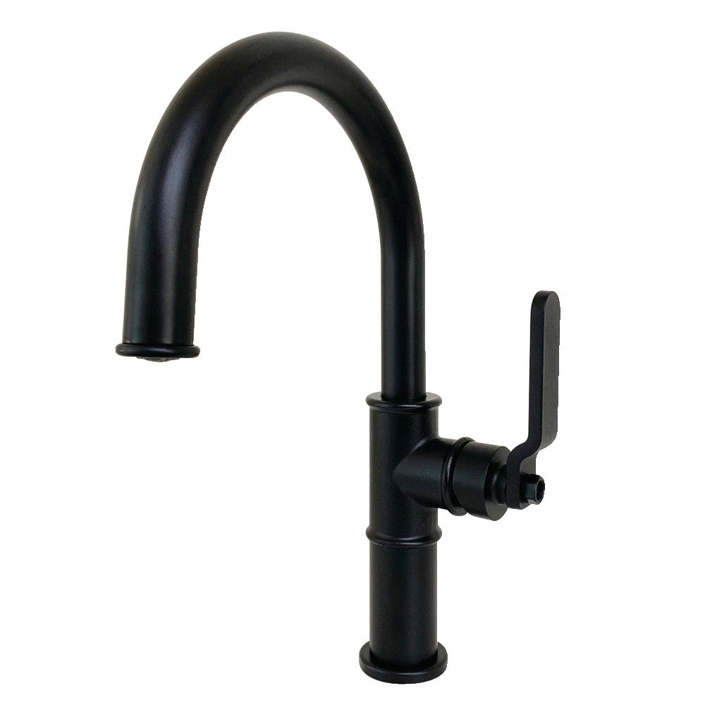 Kingston Brass KS2230KL Whitaker Single-Handle Bathroom Faucet with Push Pop-Up, Matte Black - BNGBath